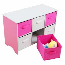 Danawares Pink/White Wood Storage Bench With Bins 9 Danawares Pink/White Wood Storage Bench With Bins -KidKraft store 04DBC9E0 3