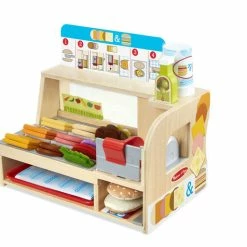 Melissa & Doug Wooden Slice & Stack Sandwich Counter - English Edition - Styles May Vary