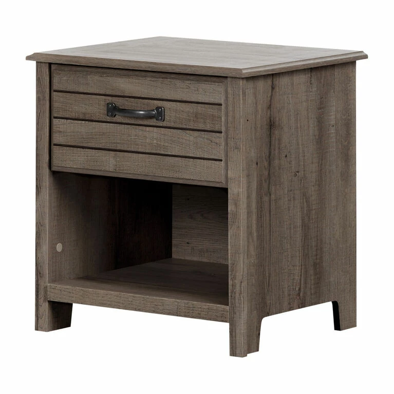 SOUTH SHORE Ulysses 1-Drawer Nightstand Fall Oak 3 SOUTH SHORE Ulysses 1-Drawer Nightstand Fall Oak
