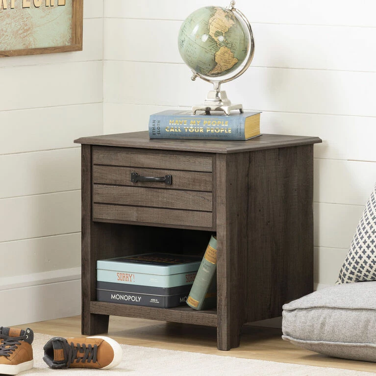 SOUTH SHORE Ulysses 1-Drawer Nightstand Fall Oak 4 SOUTH SHORE Ulysses 1-Drawer Nightstand Fall Oak - Image 2