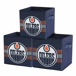 KidKraft store 13 Nemcor NHL Edmonton Oilers Foldable Storage Basket Bin Containers (Pack Of 3)