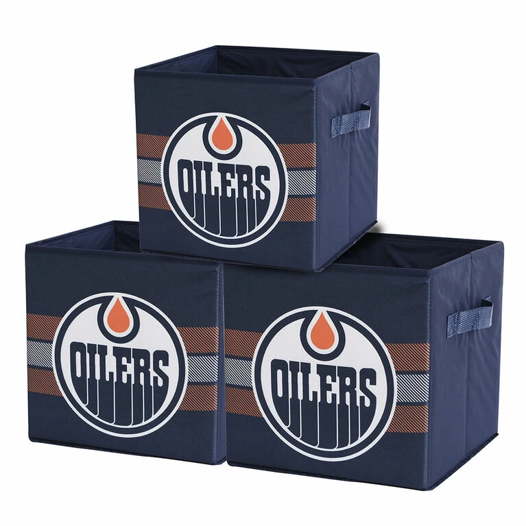 Nemcor NHL Edmonton Oilers Foldable Storage Basket Bin Containers (Pack Of 3) 3 Nemcor NHL Edmonton Oilers Foldable Storage Basket Bin Containers (Pack Of 3)