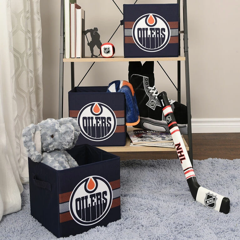 Nemcor NHL Edmonton Oilers Foldable Storage Basket Bin Containers (Pack Of 3) 4 Nemcor NHL Edmonton Oilers Foldable Storage Basket Bin Containers (Pack Of 3) - Image 2
