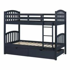 South Shore, Bunk Beds And Rolling Drawers Set - Navy Blue