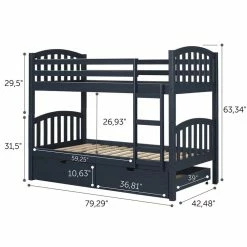 South Shore, Bunk Beds And Rolling Drawers Set - Navy Blue 13 South Shore, Bunk Beds And Rolling Drawers Set - Navy Blue -KidKraft store 14A57930 6