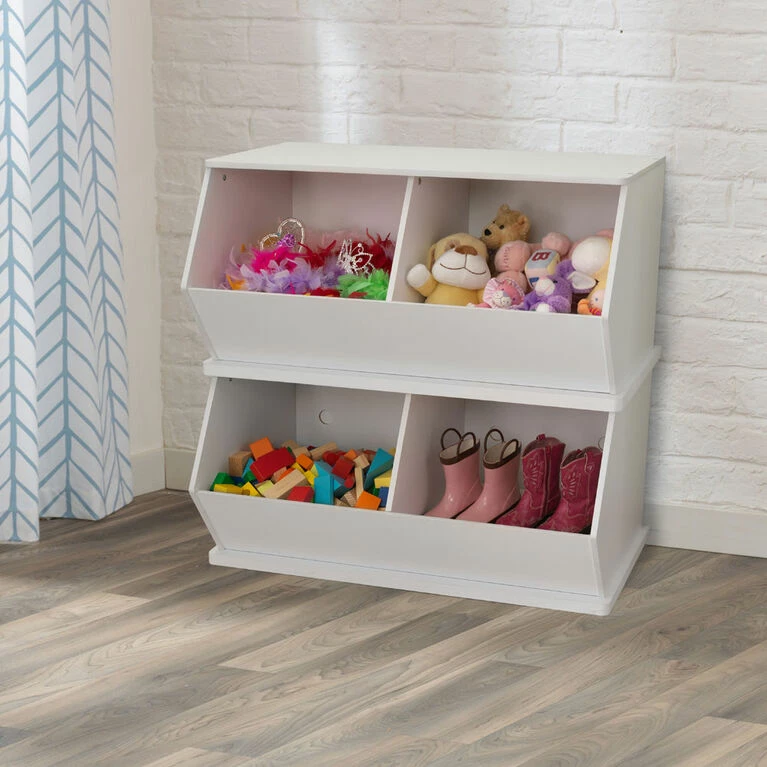 KidKraft - Double Storage Unit - White 4 KidKraft - Double Storage Unit - White - Image 2