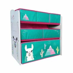 Danawares Llama Toy Organizer/Bookshelf With 6 Fabric Bins