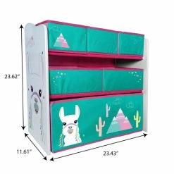 Danawares Llama Toy Organizer/Bookshelf With 6 Fabric Bins -KidKraft store 3432A95F 4
