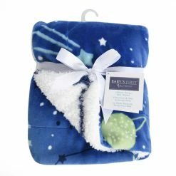 Baby's First By Nemcor Reversible Ultimate Sherpa Baby Blanket, Space -KidKraft store 346D8A37 6