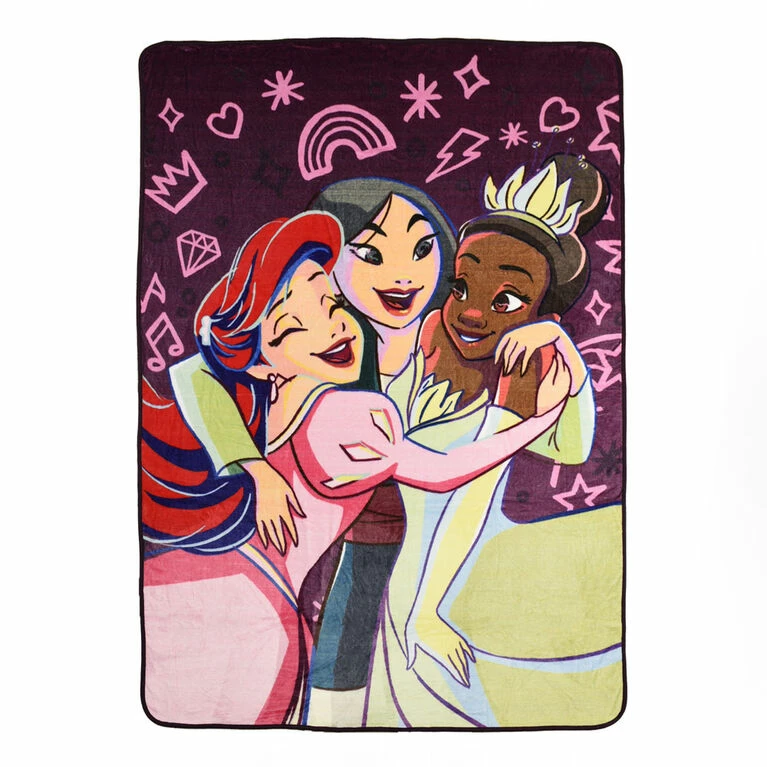 Nemcor Disney Princess Kids Oversized Blanket, (60x90) 3 Nemcor Disney Princess Kids Oversized Blanket, (60x90)
