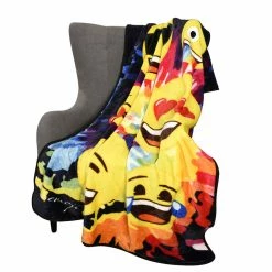 Nemcor Emoji Tie Dye Kids Fleece Throw Blanket (50x60") 11 Nemcor Emoji Tie Dye Kids Fleece Throw Blanket (50x60") -KidKraft store 34D80980 4
