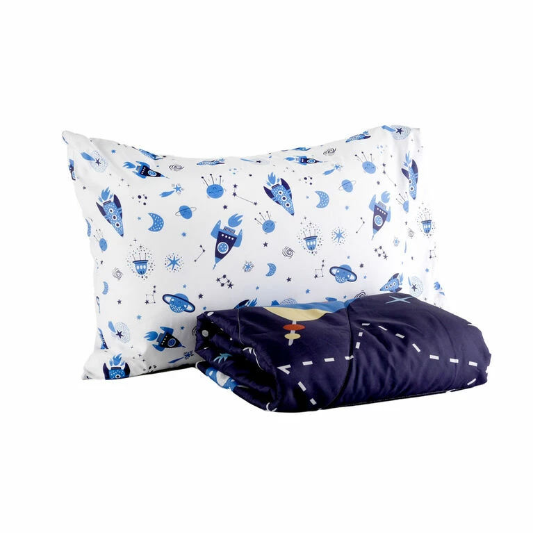 Nemcor 2-Piece Toddler Bedding Set Including Comforter And Pillowcase, Space 3 Nemcor 2-Piece Toddler Bedding Set Including Comforter And Pillowcase, Space