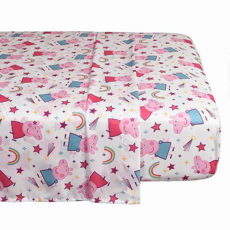 Peppa Pig 4 Piece Twin Bedding Set With Reversible Comforter, Fitted Sheet, Flat Sheet And Pillowcase By Nemcor 8 Peppa Pig 4 Piece Twin Bedding Set With Reversible Comforter, Fitted Sheet, Flat Sheet And Pillowcase By Nemcor - Image 6