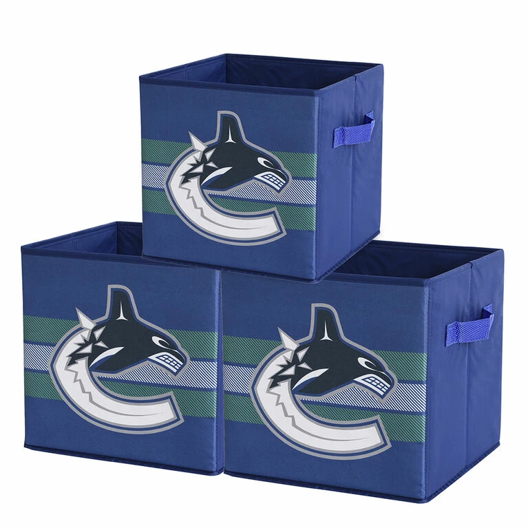 Nemcor NHL Vancouver Canucks Foldable Storage Basket Bin Containers (Pack Of 3) 3 Nemcor NHL Vancouver Canucks Foldable Storage Basket Bin Containers (Pack Of 3)