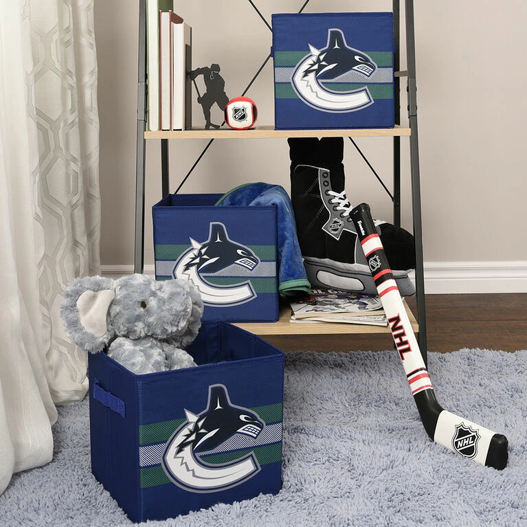 Nemcor NHL Vancouver Canucks Foldable Storage Basket Bin Containers (Pack Of 3) 4 Nemcor NHL Vancouver Canucks Foldable Storage Basket Bin Containers (Pack Of 3) - Image 2