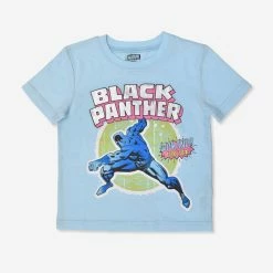Happy Kids Marvel Heros Black Panther Short Sleeve Top Light Blue