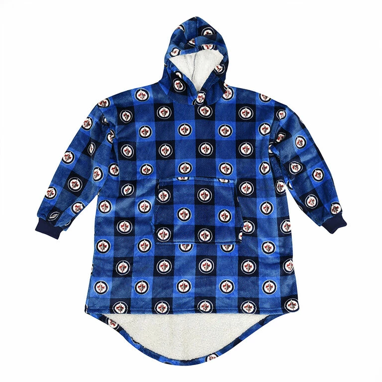 Nemcor NHL Winnipeg Jets Oversized Wearable Sherpa Hooded Blanket, One Size Fits Most 4 Nemcor NHL Winnipeg Jets Oversized Wearable Sherpa Hooded Blanket, One Size Fits Most - Image 2