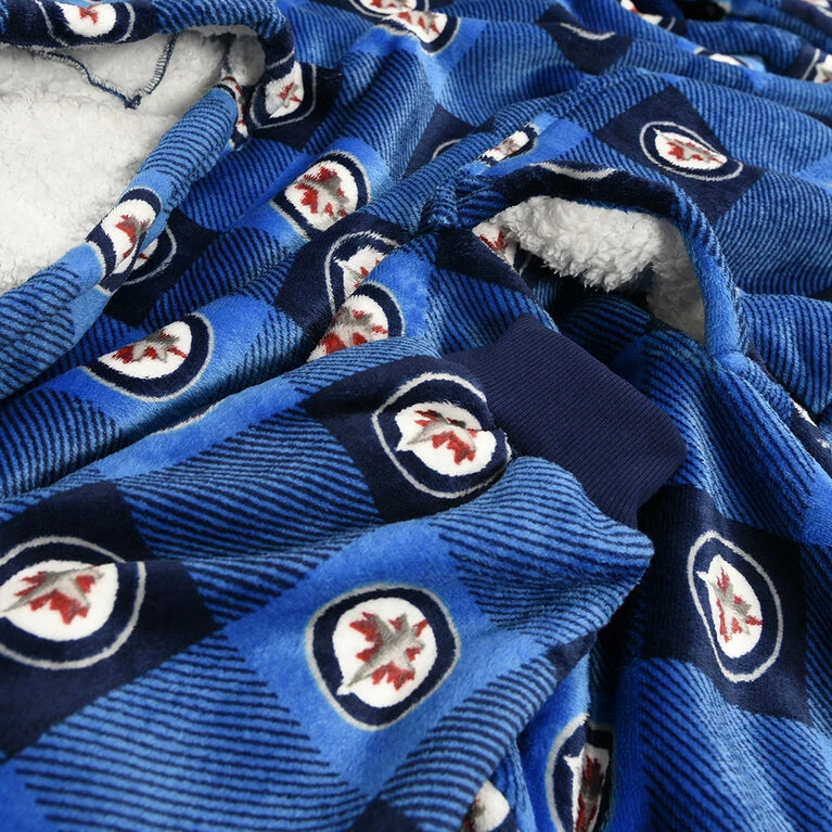 Nemcor NHL Winnipeg Jets Oversized Wearable Sherpa Hooded Blanket, One Size Fits Most 5 Nemcor NHL Winnipeg Jets Oversized Wearable Sherpa Hooded Blanket, One Size Fits Most - Image 3