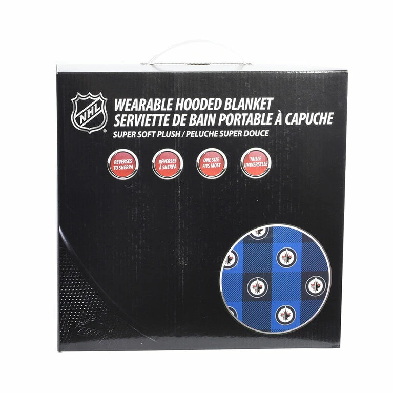 Nemcor NHL Winnipeg Jets Oversized Wearable Sherpa Hooded Blanket, One Size Fits Most 6 Nemcor NHL Winnipeg Jets Oversized Wearable Sherpa Hooded Blanket, One Size Fits Most - Image 4