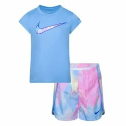 Nike T-shirt And Shorts Set - Ocean Bliss - Size 4