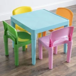 Babies R Us Humble Crew Kids Plastic Table & 4 Chairs, Modern Brights -KidKraft store 747BAAEF 4