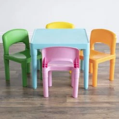 Babies R Us Humble Crew Kids Plastic Table & 4 Chairs, Modern Brights -KidKraft store 747BAAEF 5