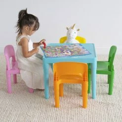 Babies R Us Humble Crew Kids Plastic Table & 4 Chairs, Modern Brights -KidKraft store 747BAAEF 6