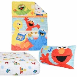 Nemcor Sesame Street 3 Piece Toddler Bedding Set, Standard Crib -KidKraft store 749D3853 3