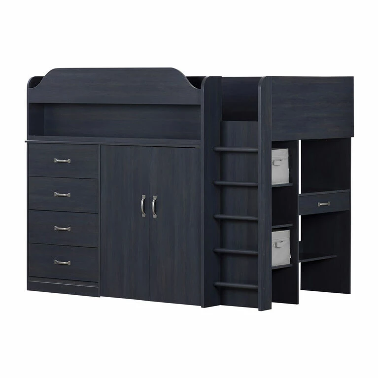 South Shore, Loft Bed With Desk - Blueberry 3 South Shore, Loft Bed With Desk - Blueberry