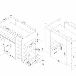 South Shore, Loft Bed With Desk - Blueberry 11 South Shore, Loft Bed With Desk - Blueberry -KidKraft store 74C8A867 4