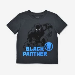 Happy Kids Marvel Heros Black Panther Short Sleeve Top Grey