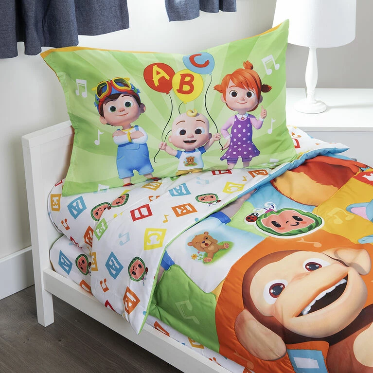 CoComelon 4-piece Toddler Bedding Set - Learning Is Fun 3 CoComelon 4-piece Toddler Bedding Set - Learning Is Fun