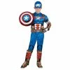 JAZWARES Marvel's Captain America Deluxe Youth Costume - Extra Small - Muscle Jumpsuit With Printed Design And Polyfill Stuffing Plus 3D Headpiece, Gloves, And Shield -KidKraft store A49E6A6B 1