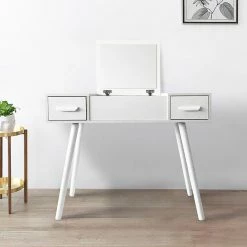 Danawares White Dressing Table/Desk With Mirror 11 Danawares White Dressing Table/Desk With Mirror -KidKraft store A4A99864 5
