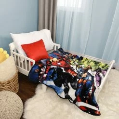 Nemcor Marvel Avengers Kids Throw Blanket, 40" X 50", Iron Man, Captain America, The Hulk, Thor -KidKraft store B416180A 2