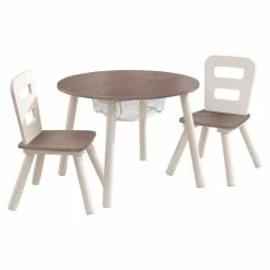 KidKraft Round Storage Table & Chair Set - Gray