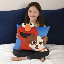 Sesame Street Elmo 3D Decorative Throw Pillow For Kids Soft Plush Embroidered Cushion For Girls And Boys Gift Essential (13"x16") By Nemcor -KidKraft store B47E6ABC 5