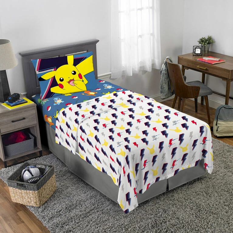 Franco Manufacturing Pokemon "Lightening Bolt" Twin Sheet Set 3 Franco Manufacturing Pokemon "Lightening Bolt" Twin Sheet Set