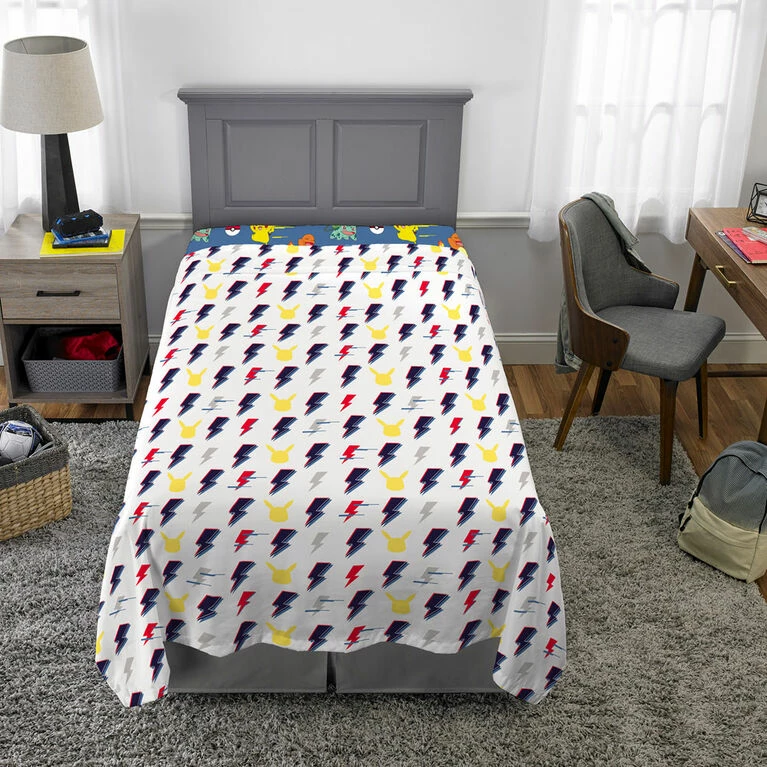 Franco Manufacturing Pokemon "Lightening Bolt" Twin Sheet Set 4 Franco Manufacturing Pokemon "Lightening Bolt" Twin Sheet Set - Image 2