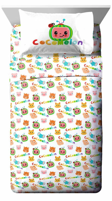 CoComelon 'Animals' 3-Piece Twin Sheet Set, 100% Polyester 3 CoComelon 'Animals' 3-Piece Twin Sheet Set, 100% Polyester