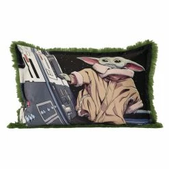 Nemcor Star Wars The Mandalorian Kids Jumbo Funky Fur Pillow, 20" X 30"