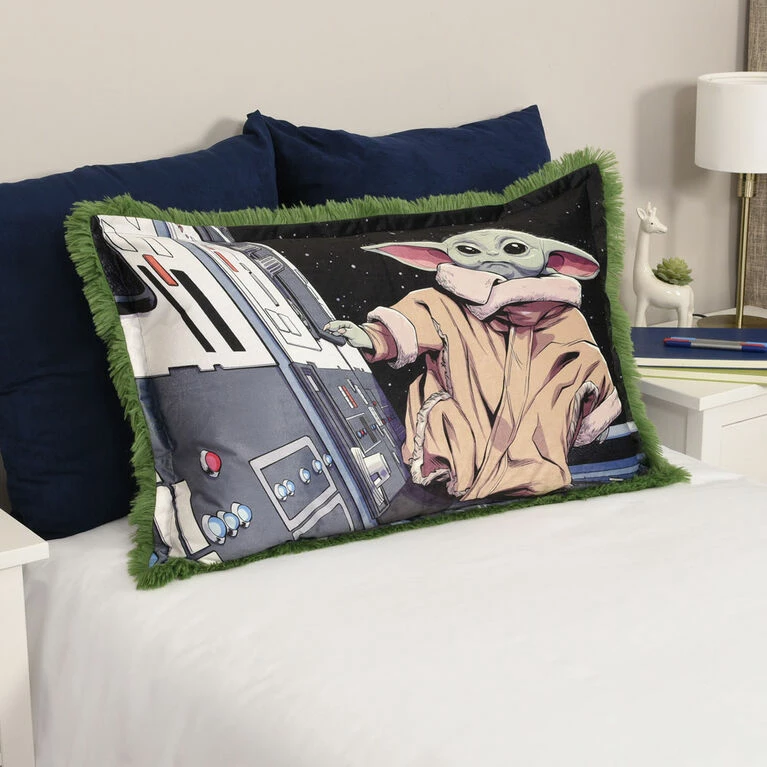 Nemcor Star Wars The Mandalorian Kids Jumbo Funky Fur Pillow, 20" X 30" 4 Nemcor Star Wars The Mandalorian Kids Jumbo Funky Fur Pillow, 20" X 30" - Image 2