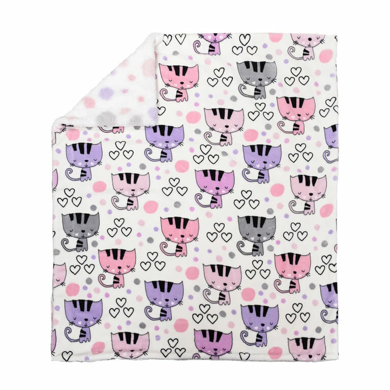 Baby's First By Nemcor Reversible Ultimate Sherpa Baby Blanket, Kittens 3 Baby's First By Nemcor Reversible Ultimate Sherpa Baby Blanket, Kittens