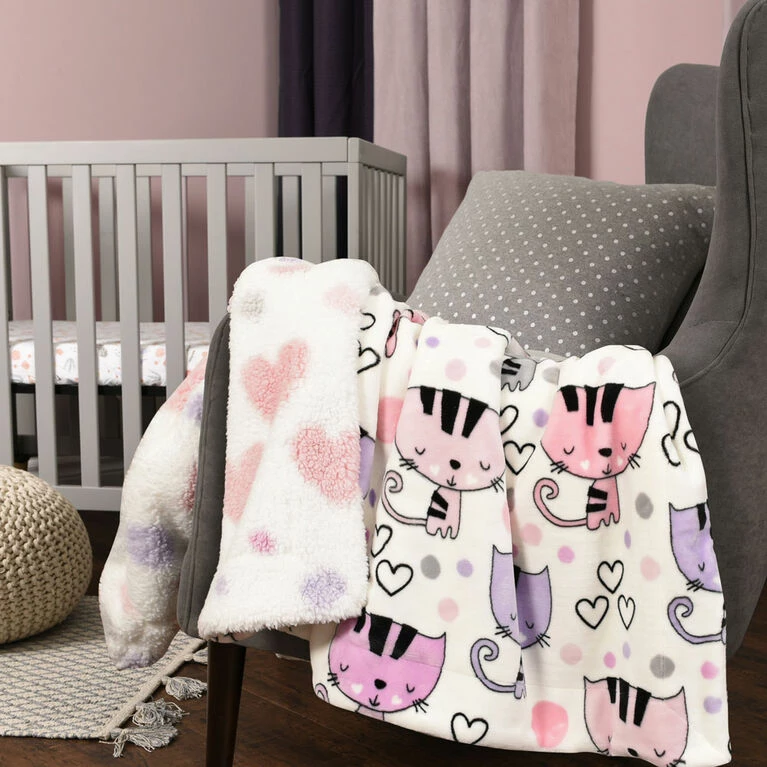 Baby's First By Nemcor Reversible Ultimate Sherpa Baby Blanket, Kittens 5 Baby's First By Nemcor Reversible Ultimate Sherpa Baby Blanket, Kittens - Image 3