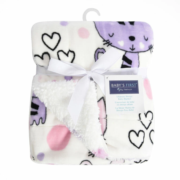 Baby's First By Nemcor Reversible Ultimate Sherpa Baby Blanket, Kittens 8 Baby's First By Nemcor Reversible Ultimate Sherpa Baby Blanket, Kittens - Image 6