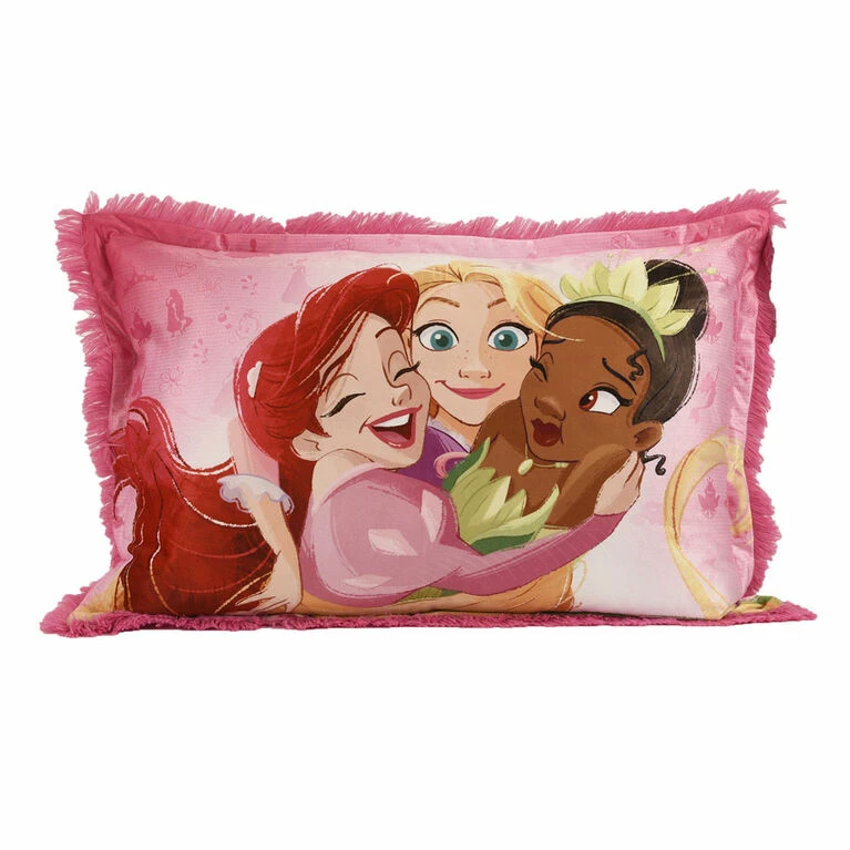 Nemcor Disney Princess Kids Jumbo Funky Fur Pillow, 20" X 30" 3 Nemcor Disney Princess Kids Jumbo Funky Fur Pillow, 20" X 30"