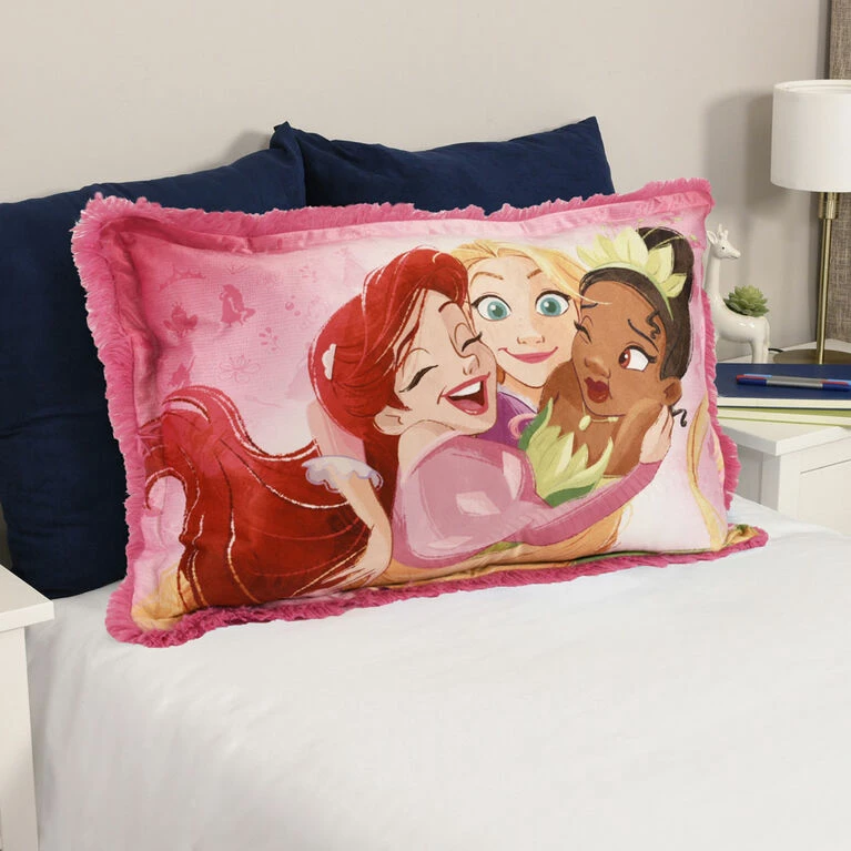 Nemcor Disney Princess Kids Jumbo Funky Fur Pillow, 20" X 30" 4 Nemcor Disney Princess Kids Jumbo Funky Fur Pillow, 20" X 30" - Image 2