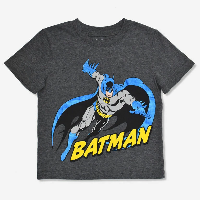 Warner Bros Warner Brothers Batman Short Sleeve Top Grey 3/4 3 Warner Bros Warner Brothers Batman Short Sleeve Top Grey 3/4