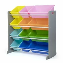 Toys R Us Humble Crew Grey Toy Storage Organizer With 12 Storage Bins