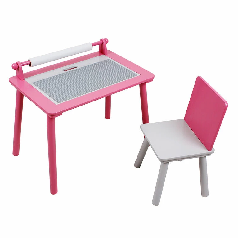 Danawares Pink/White Wood Activity Table And Chair 4 Danawares Pink/White Wood Activity Table And Chair - Image 2